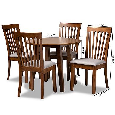Baxton Studio Lida Dining Table & Chair 5-piece Set