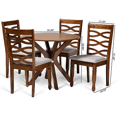 Baxton Studio Mila Dining Table & Chair 5-piece Set