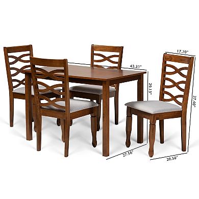 Baxton Studio Mirna Dining Table & Chair 5-piece Set