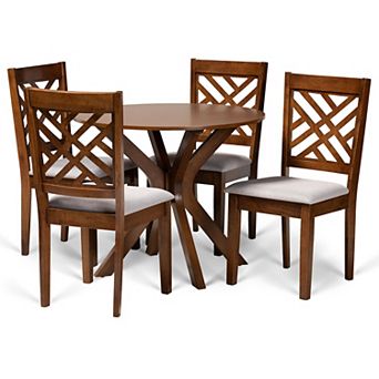 Baxton Studio Norah Dining Table & Chair 5 pc Set