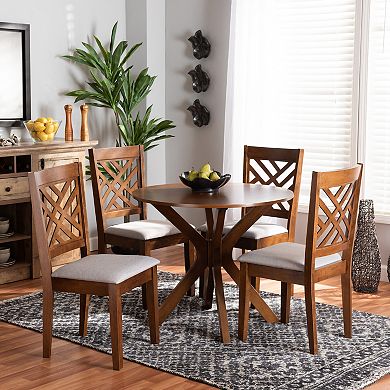Baxton Studio Norah Dining Table & Chair 5-piece Set