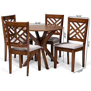 Baxton Studio Norah Dining Table & Chair 5-piece Set