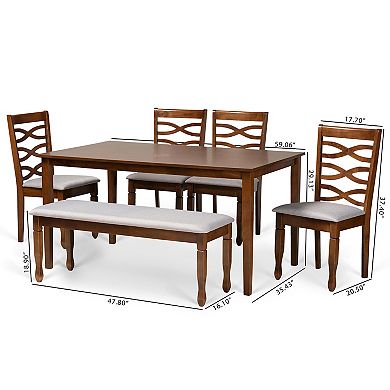 Baxton Studio Lanier Dining Table & Chair 6-piece Set