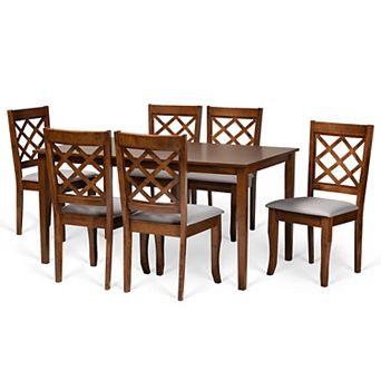 Baxton Studio Verner Dining Table & Chair 7 pc Set
