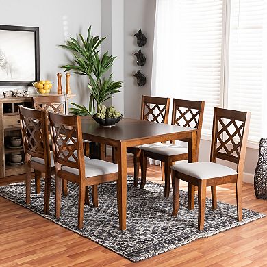 Baxton Studio Verner Dining Table & Chair 7-piece Set