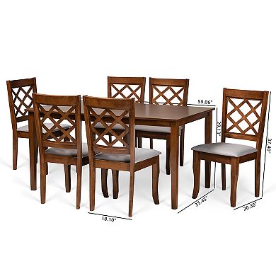 Baxton Studio Verner Dining Table & Chair 7-piece Set