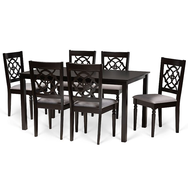18396833 Baxton Studio Renaud Dining Table & Chair 7-piece  sku 18396833