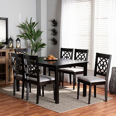 Baxton Studio Renaud Dining Table & Chair 7-piece Set