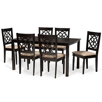 Baxton Studio Renaud Dining Table & Chair 7 pc Set