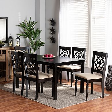 Baxton Studio Renaud Dining Table & Chair 7-piece Set