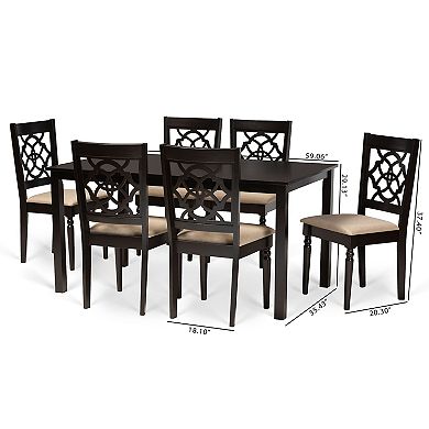 Baxton Studio Renaud Dining Table & Chair 7-piece Set