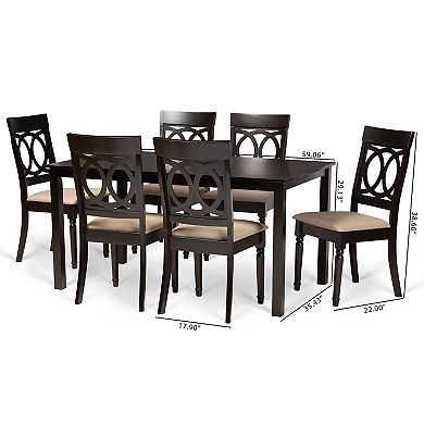 Baxton Studio Lucie Dining Table & Chair 7-piece Set