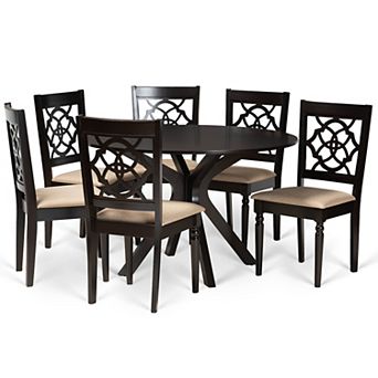 Baxton Studio Sadie Dining Table & Chair 7 pc Set