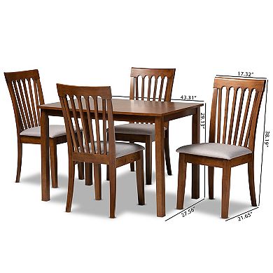 Baxton Studio Seda Dining Table & Chair 5-piece Set
