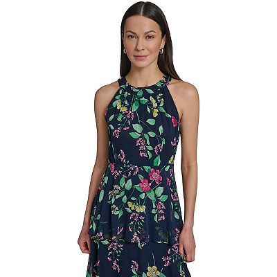 Women's Harper Rose Chiffon Maxi Halter Dress, Size: 4, Navy