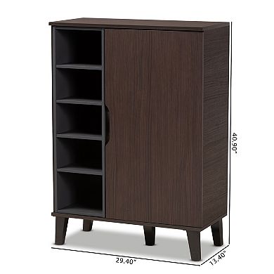 Baxton Studio Idina 1-Door Shoe Cabinet