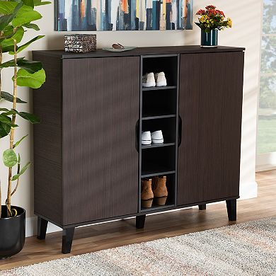 Baxton Studio Idina 2-Door Shoe Cabinet