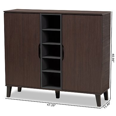 Baxton Studio Idina 2-Door Shoe Cabinet
