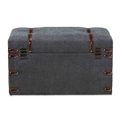 Baxton Studio Palma Storage Ottoman