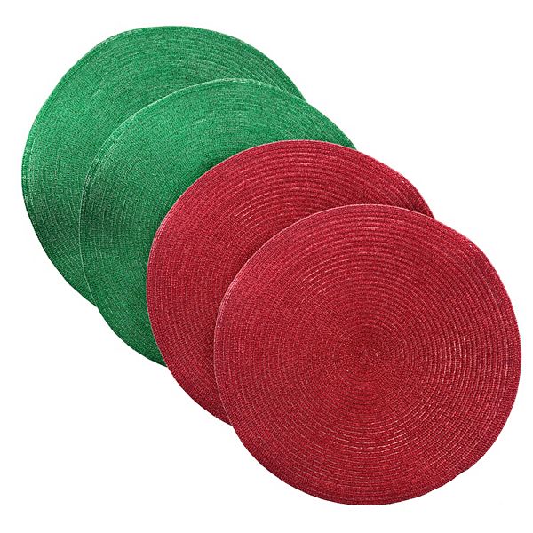 St. Nicholas Square® Red & Green Round Placemat 4pk.
