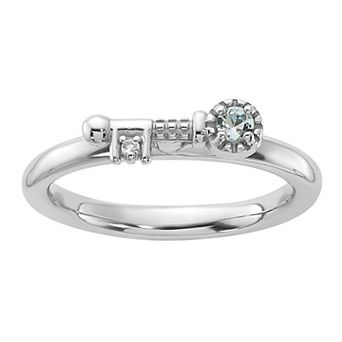 Stacks & Stones Sterling Silver Stackable Gemstone Key Ring