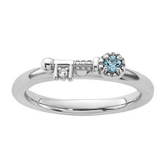Stacks & Stones Sterling Silver Stackable Gemstone Key Ring