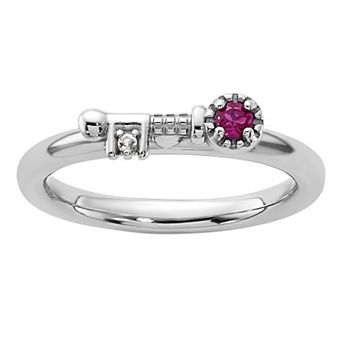 Stacks & Stones Sterling Silver Stackable Gemstone Key Ring