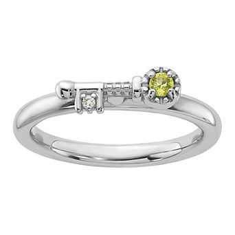 Stacks & Stones Sterling Silver Stackable Gemstone Key Ring