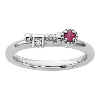 Stacks & Stones Sterling Silver Stackable Gemstone Key Ring