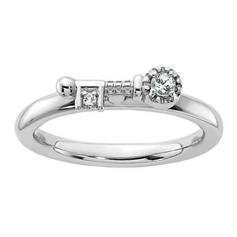 Stacks & Stones Sterling Silver Stackable Gemstone Key Ring