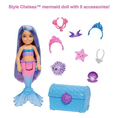 Barbie Mermaid Power Chelsea Doll with 2 Pets & Accessories