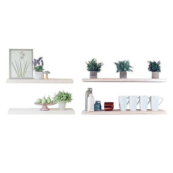 Willow & Grace Suzy 36" Floating Wall Mount Shelves w/ Suzy 24" Shelves