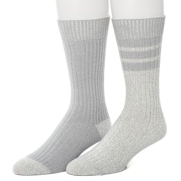Men's ClimateSmart by Cuddl Duds 2Pack Sports Stripe Crew Socks