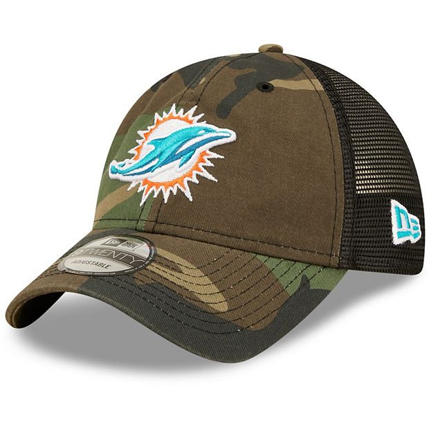 Youth New Era Camo Miami Dolphins Trucker 9FIFTY Snapback Hat