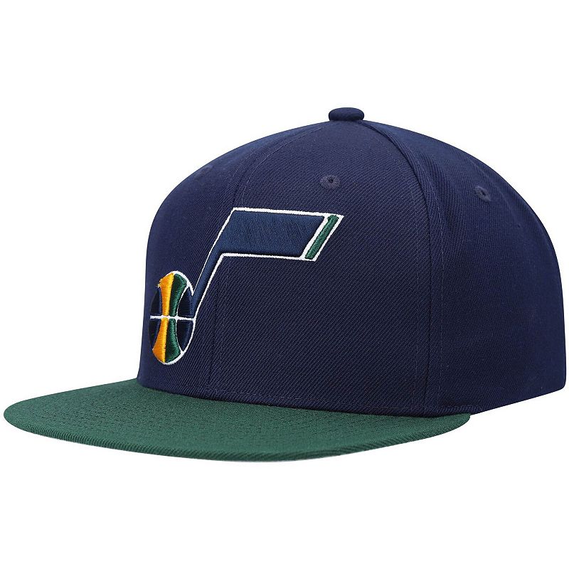 Mens Mitchell & Ness Blue/Green Utah Jazz Team Two-Tone 2.0 Snapback Hat