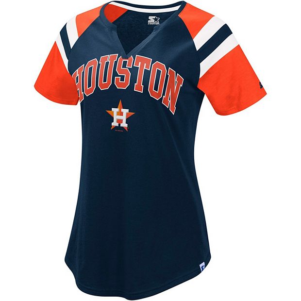 Women's Touch Gray/Navy Houston Astros Home Run Tri-Blend Sleeveless T-Shirt Size: Small