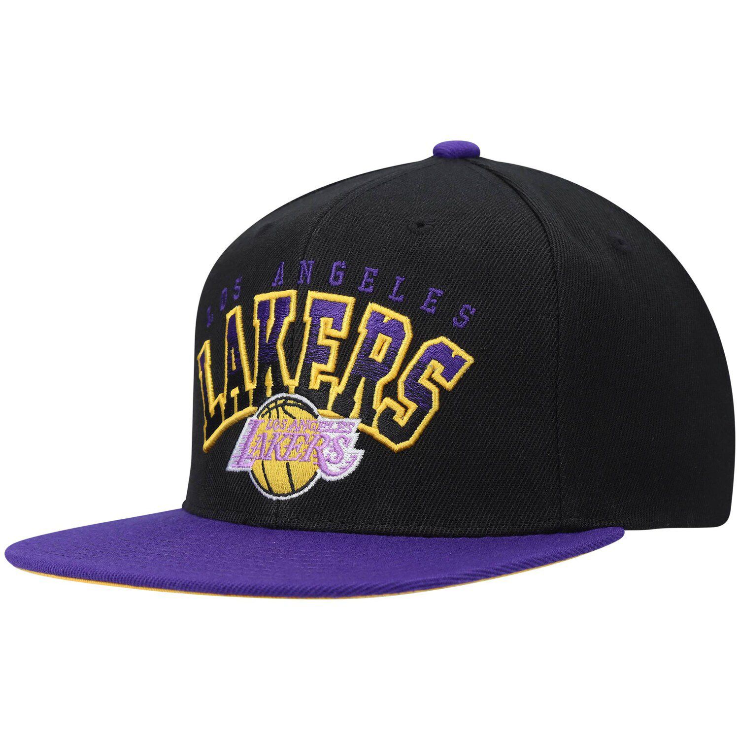 Men's Mitchell & Ness Charcoal Los Angeles Lakers Hardwood Classics NBA 50th Anniversary Carbon Cabernet Fitted Hat