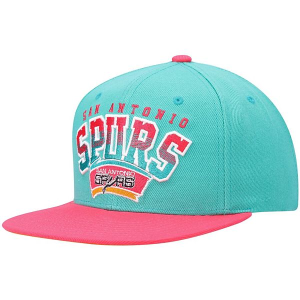 Men's San Antonio Spurs Mitchell & Ness Pink Hardwood Classics On The Block Snapback  Hat