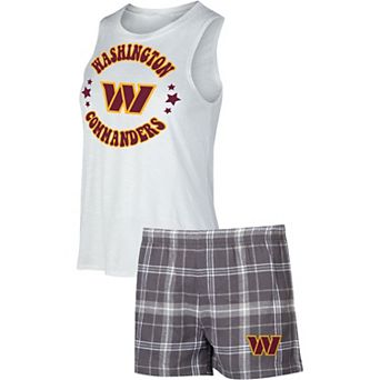 Women's Concepts Sport White/Charcoal/Gray Washington Commanders Ultimate Tank Top & Shorts Sleep Set