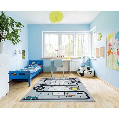 Ottomanson Kids Hopscotch Design Washable Indoor Area Rugs