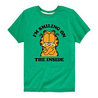 Boys 8-20 Garfield Smiling On The Inside Graphic Tee