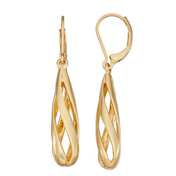 Napier Golden Spirals Drop Earrings