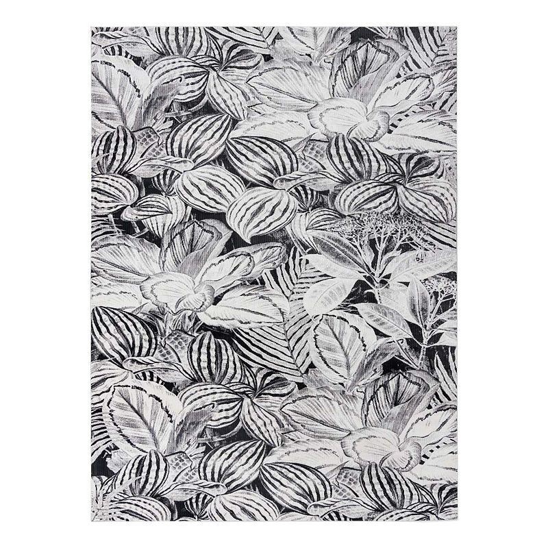 Unique Loom Ocho Blossom Rug, Grey, 10Ft Sq