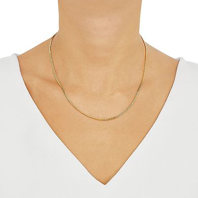 Gilded Silver 18k Gold Over Silver Curb Chain Necklace