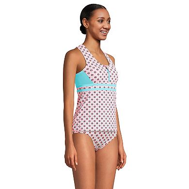 Women's Lands' End Zip-Front Tankini Top