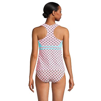 Women's Lands' End Zip-Front Tankini Top