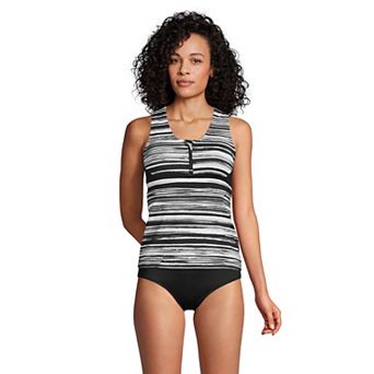 Women's Lands' End Zip-Front Tankini Swim Top