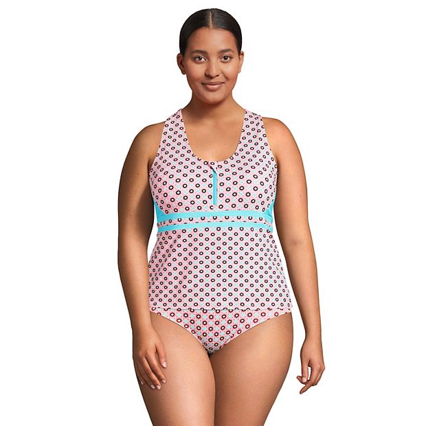 Zip front outlet tankini