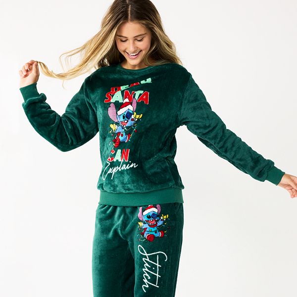 Freeze 24-7 Juniors' Cotton Lilo & Stitch Embroidered Sweatshirt - Macy's