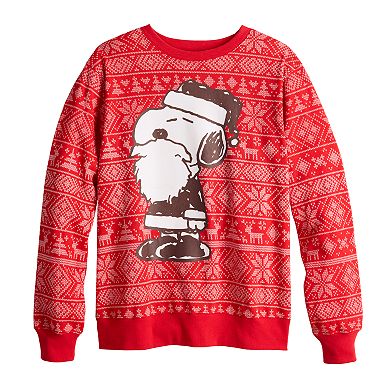 Juniors' Peanuts Snoopy Santa Graphic Fleece Sweatshirt